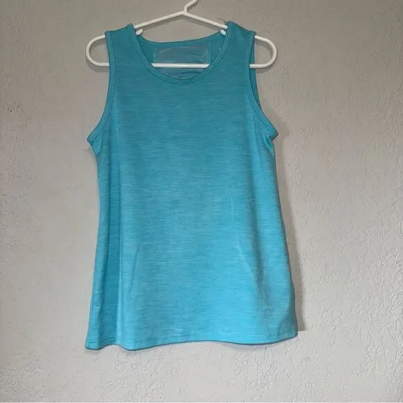 Kid's Vibrant Aqua Sleeveless Athletic Tank Top - Picture 2 of 8